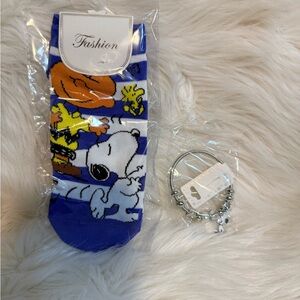 Snoopy Socks & Snoopy Bracelet